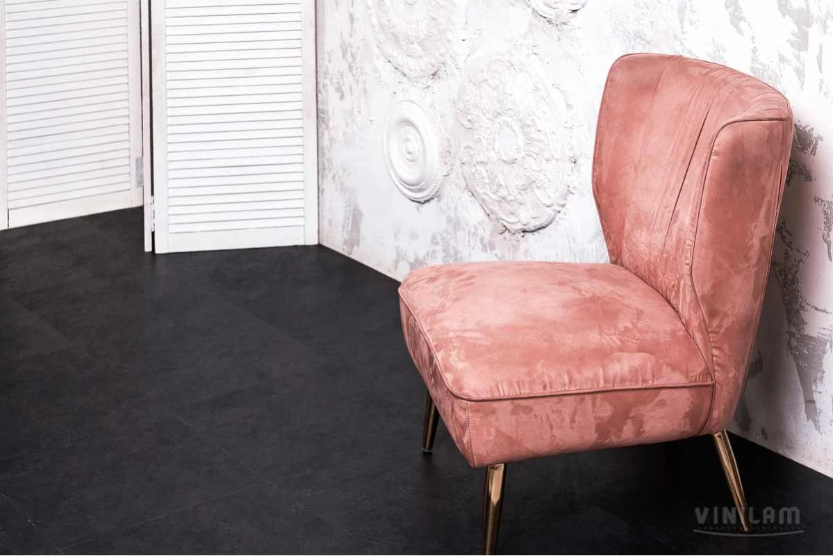 Виниловые полы Виниловый ламинат Vinilam Сланцевый Чёрный 61607 Glue