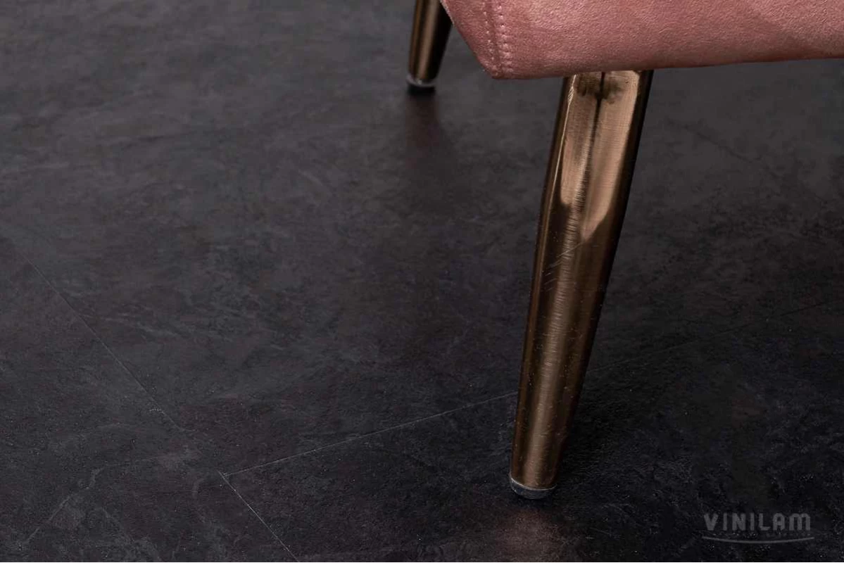 Виниловые полы Виниловый ламинат Vinilam Сланцевый Чёрный 61607 Glue