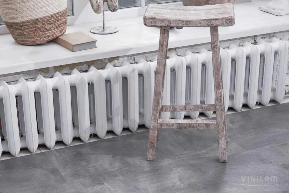 Виниловые полы Виниловый ламинат Vinilam Серый Бетон 61602 Glue