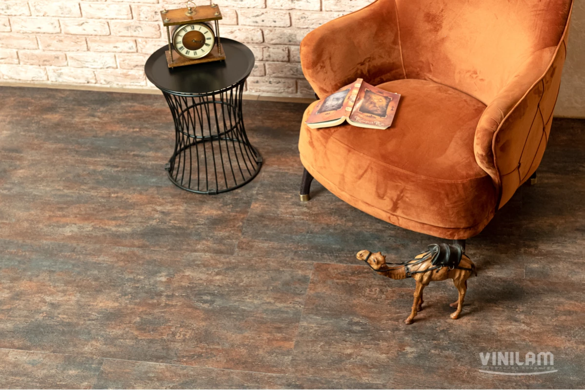 Виниловые полы Виниловый ламинат Vinilam Керамическая Сталь 71617 Glue