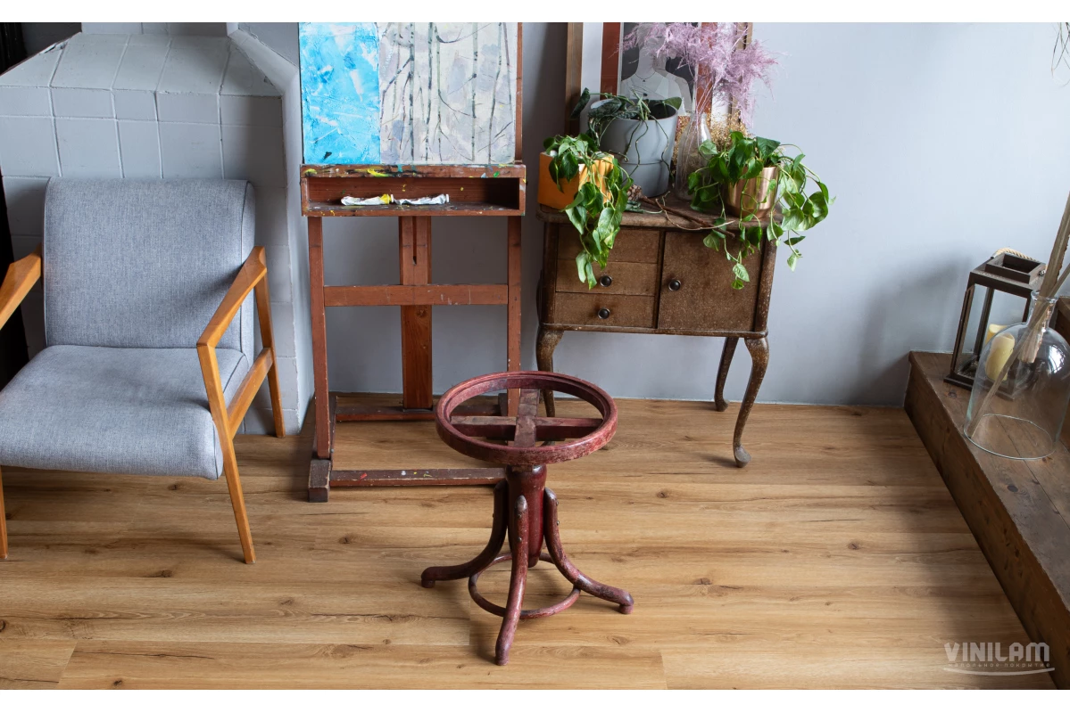 Виниловые полы Виниловый ламинат Vinilam Cork Premium 33100 Дуб Мадрид