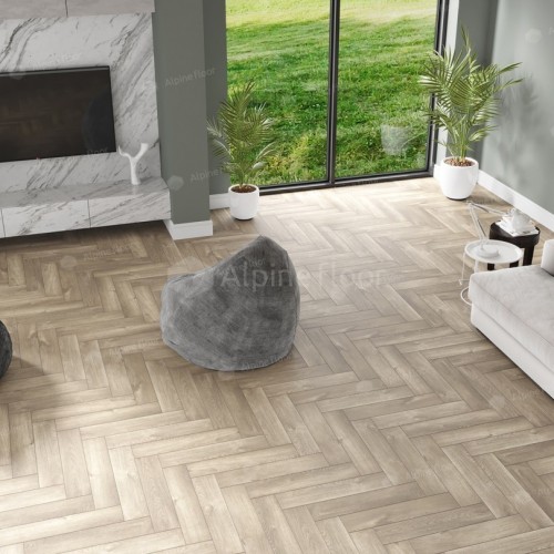 SPC Ламинат SPC-плитка Alpine Floor PARQUET LIGHT ДУБ НАТУРАЛЬНЫЙ ОТБЕЛЕННЫЙ ЕСО 13-5