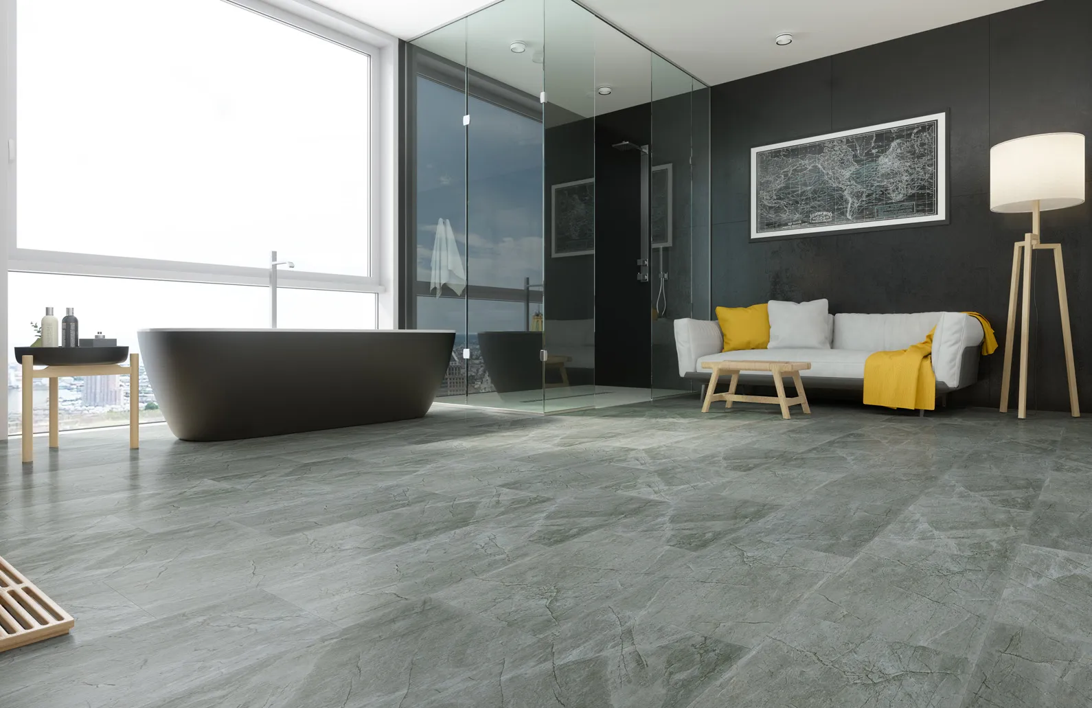 SPC Ламинат Кварцевый SPC Ламинат Fargo Stone Платиновый Агат 67S455