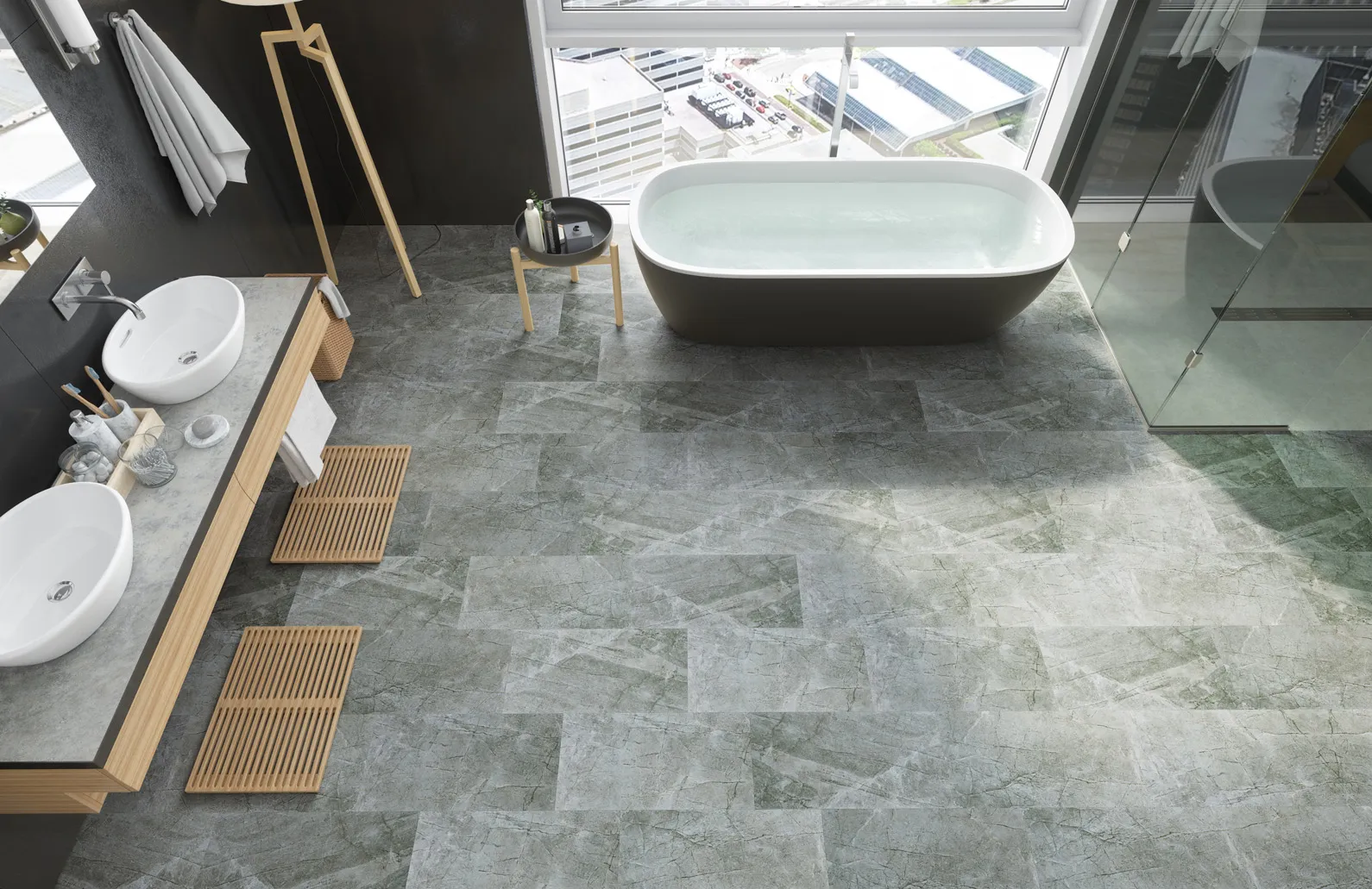 SPC Ламинат Кварцевый SPC Ламинат Fargo Stone Платиновый Агат 67S455