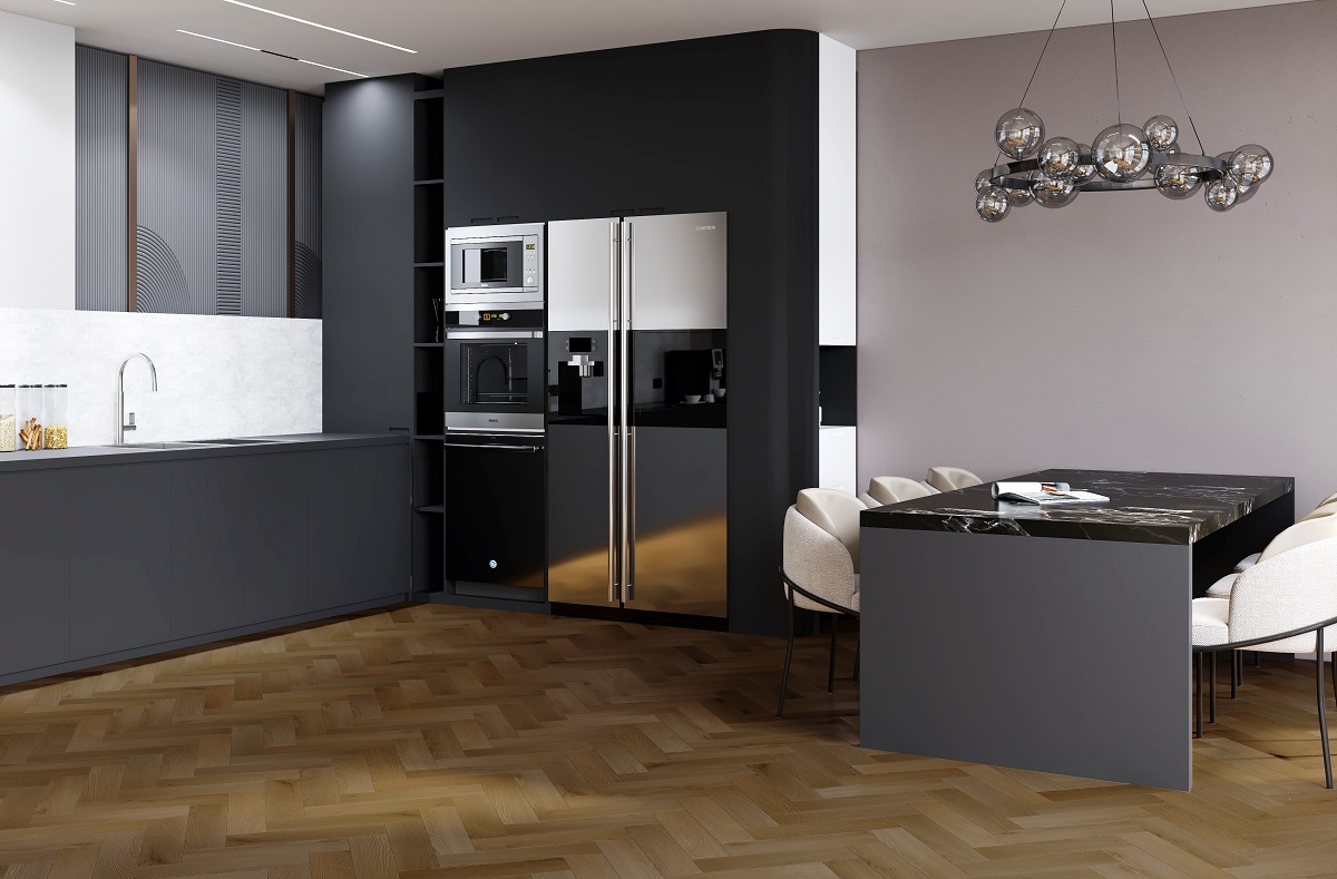 SPC Ламинат Кварцевый Ламинат Fargo Herringbone Дуб Окленд 44-653-76