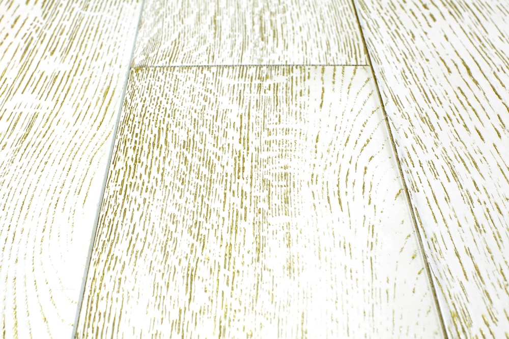 Паркетная доска Массивная доска Vecchio Модерн Дуб Золото Белая Эмаль с Патиной
