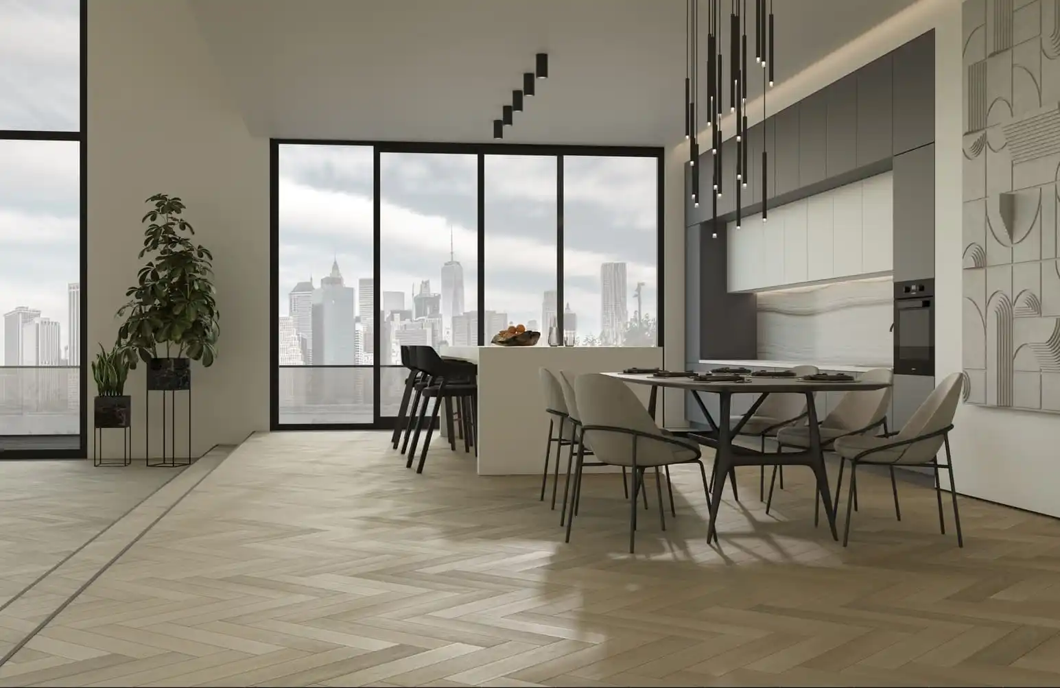 Кварцевый паркет Кварцевый Паркет Quartz Parquet Английская Ёлка Дуб Лимба 33-405