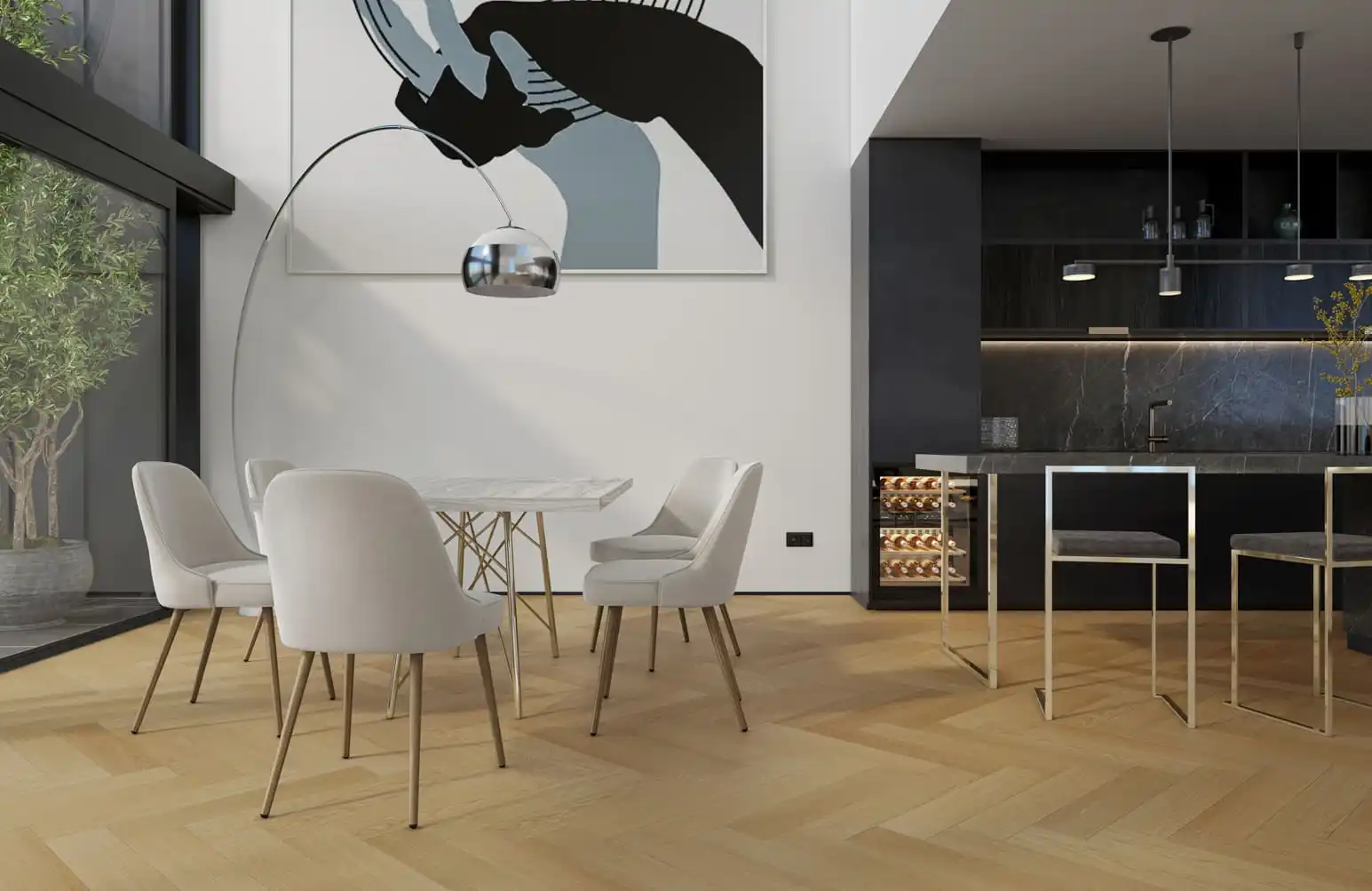 Кварцевый паркет Кварцевый Паркет Quartz Parquet Английская Ёлка Дуб Тоскана 33-407