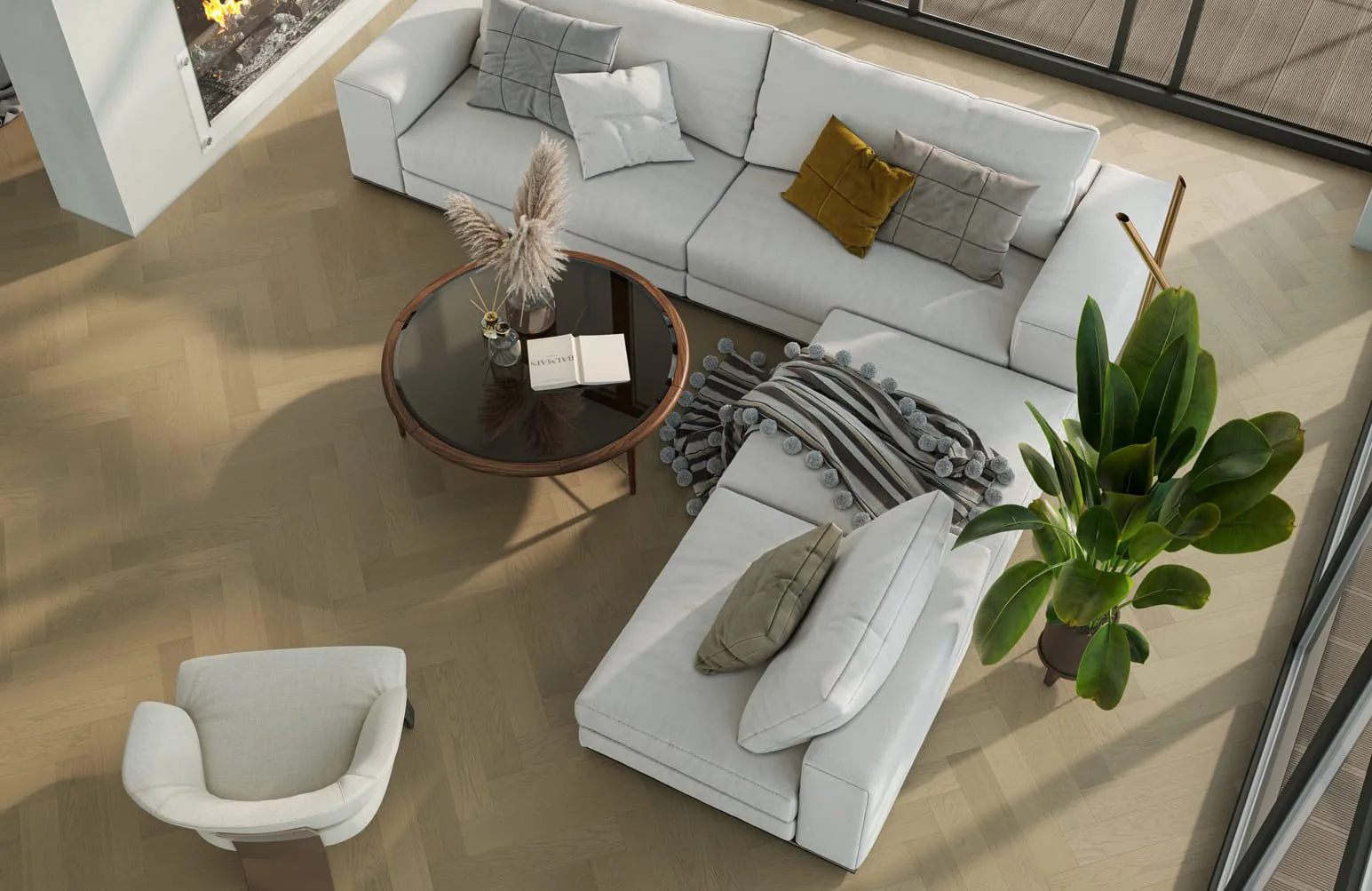 Кварцевый паркет Кварцевый Паркет Quartz Parquet Английская Ёлка Дуб Шампань 33-414