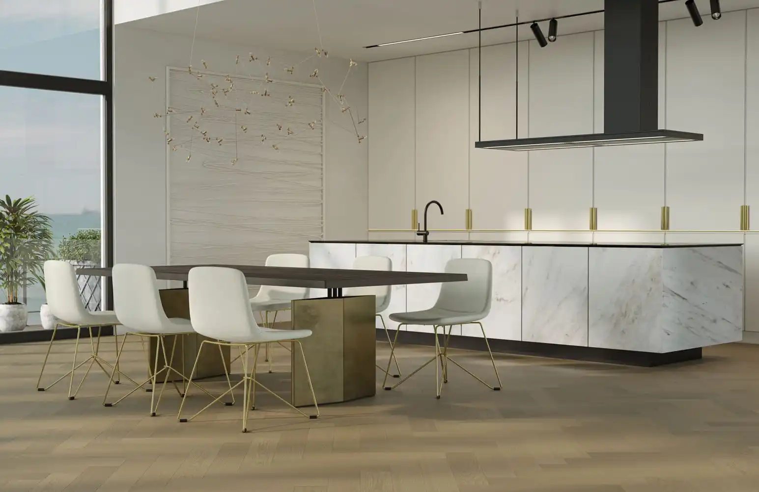 Кварцевый паркет Кварцевый Паркет Quartz Parquet Английская Ёлка Дуб Шампань 33-414