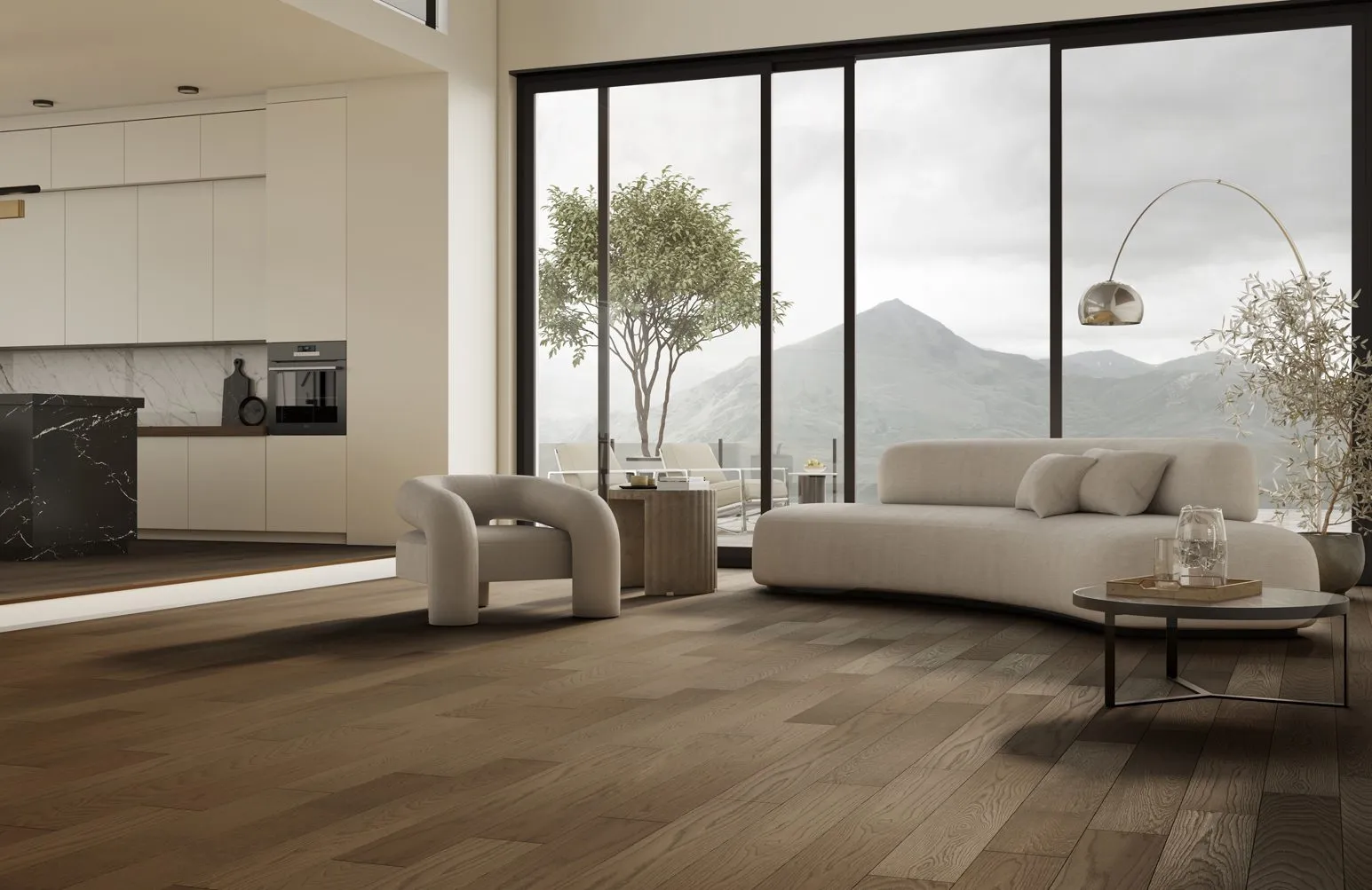 Кварцевый паркет Кварцевый Паркет Quartz Parquet Классик Дуб Брауни 413 7/1,2 мм