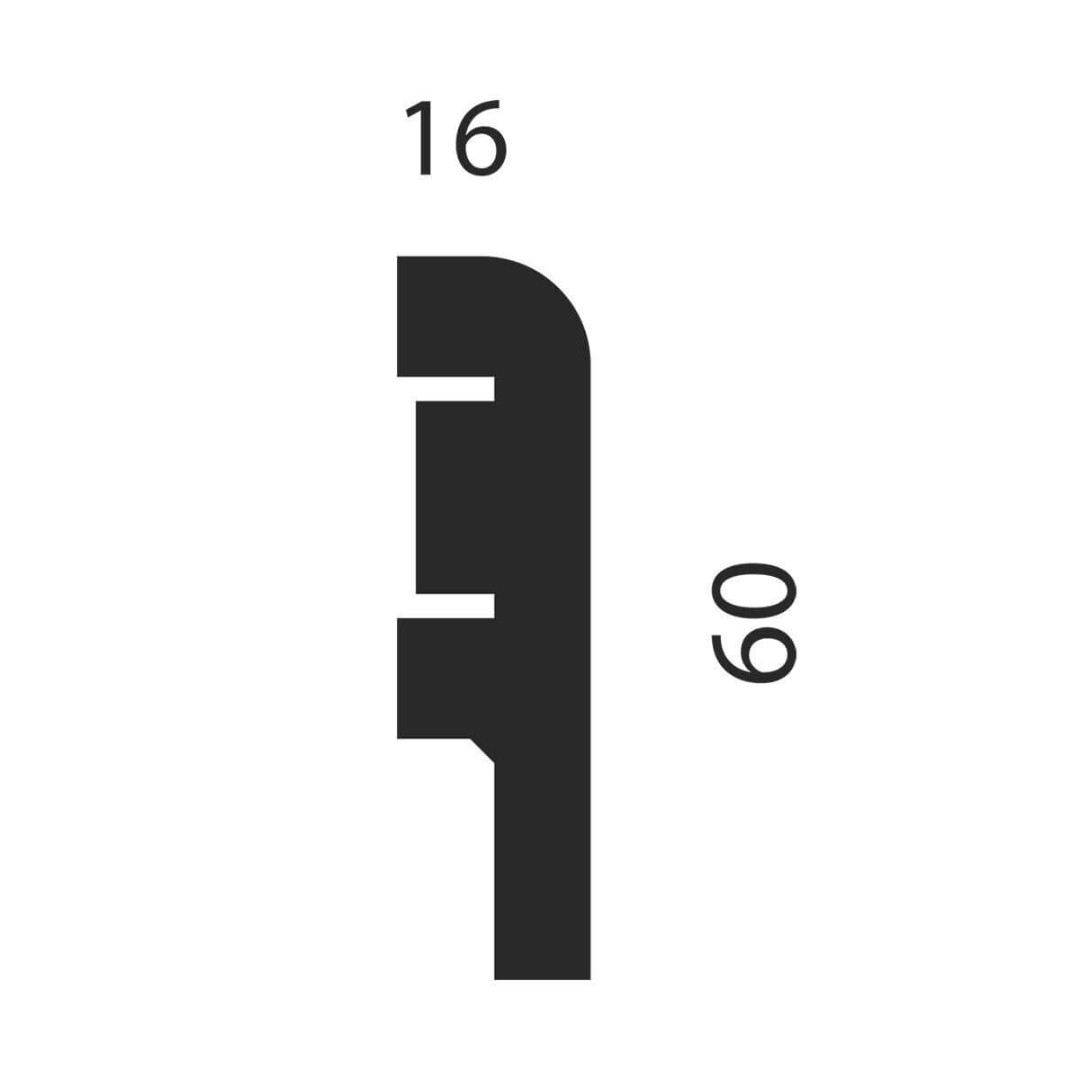 Отделка стен и потолка Плинтус Cosca Decor AP02 60x16x2400 мм