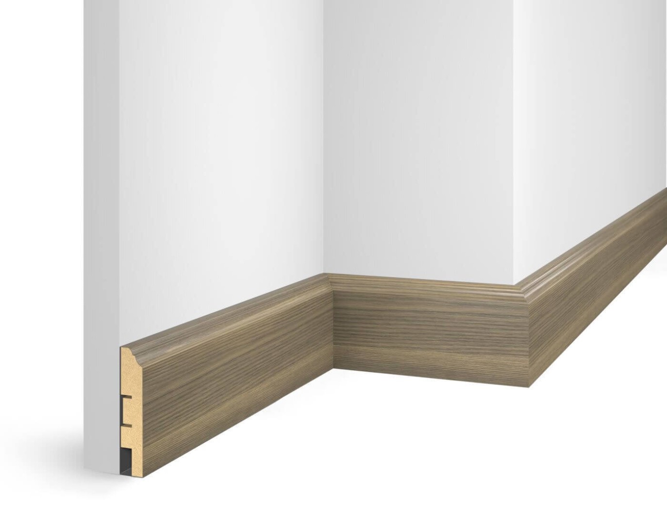 Отделка стен и потолка Плинтус Cosca Decor NanoFlex ЕP07 Дуб Классический 80x16x2400 мм