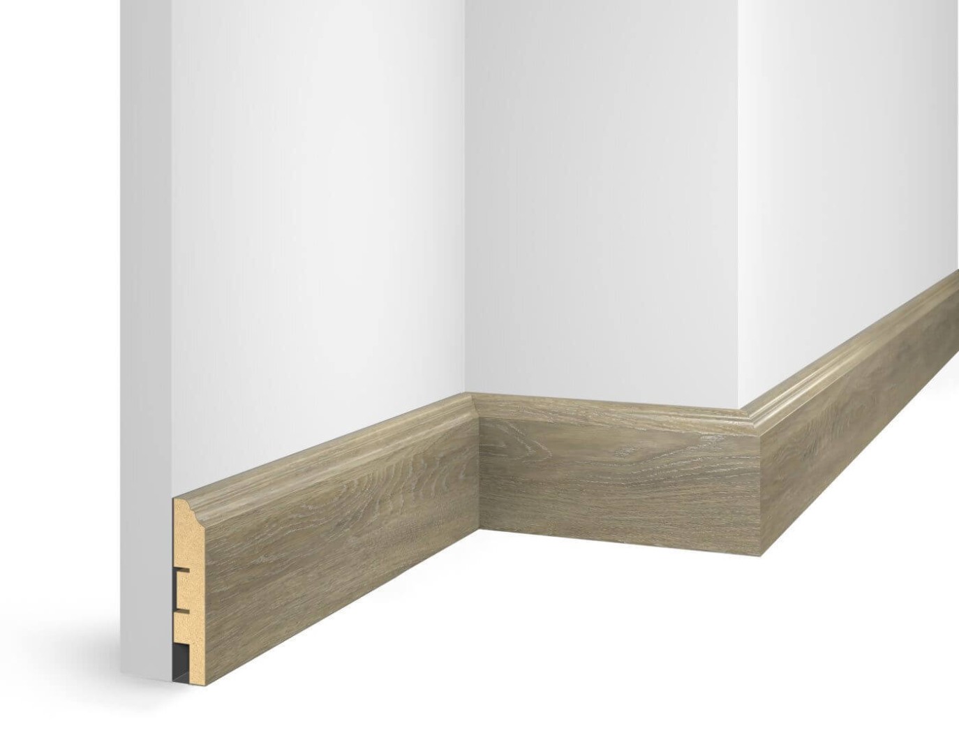 Отделка стен и потолка Плинтус Cosca Decor NanoFlex ЕP07 Дуб Сахара 80x16x2400 мм