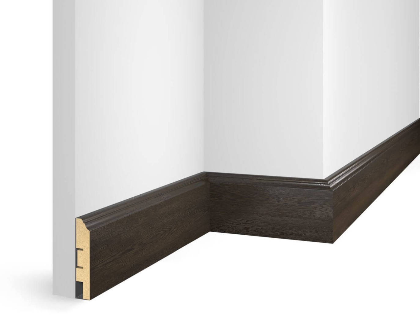 Отделка стен и потолка Плинтус Cosca Decor NanoFlex ЕP07 Дуб Темный 80x16x2400 мм