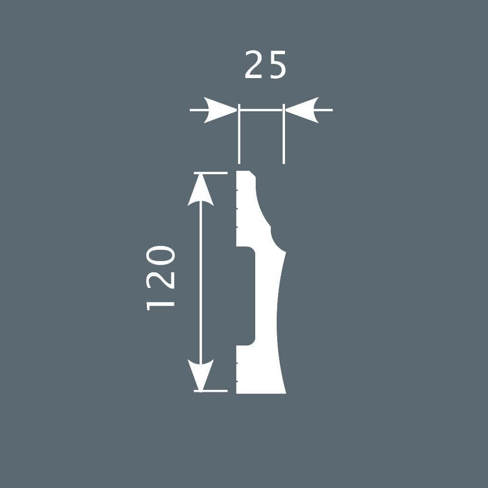 Отделка стен и потолка Плинтус Cosca Decor PX009 120х25х2000 мм