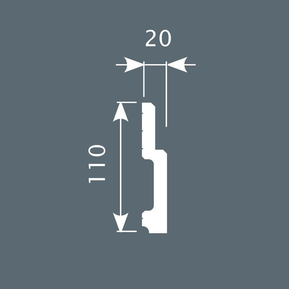 Отделка стен и потолка Плинтус Cosca Decor PX010 110х20х2000 мм
