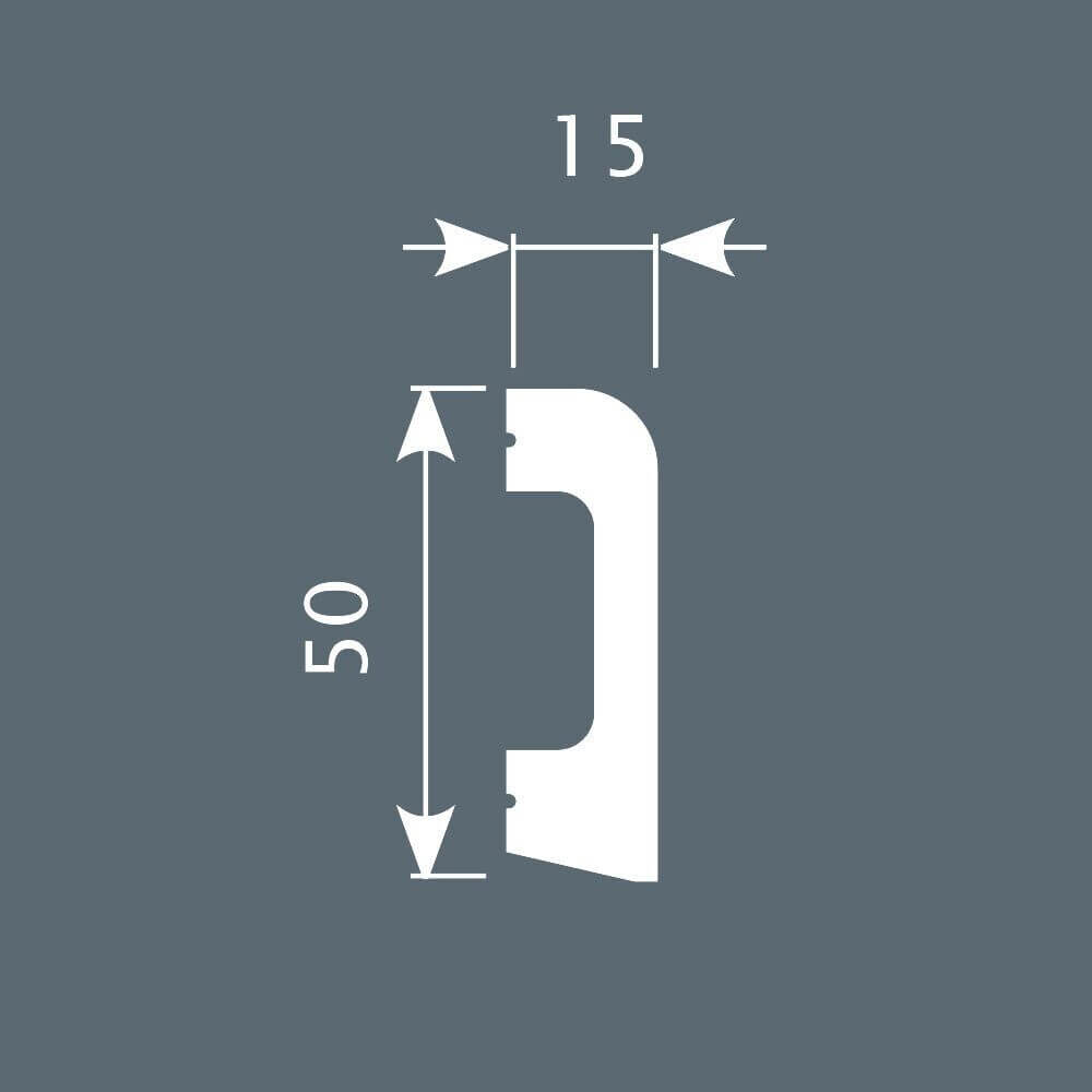 Отделка стен и потолка Плинтус Cosca Decor PX013 50х15х2000 мм