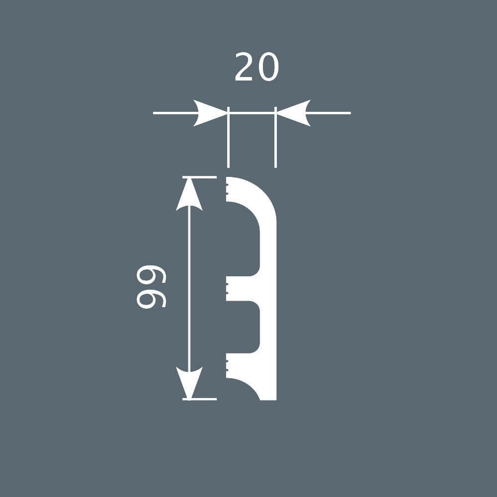 Отделка стен и потолка Плинтус Cosca Decor PX014 99х20х2000 мм