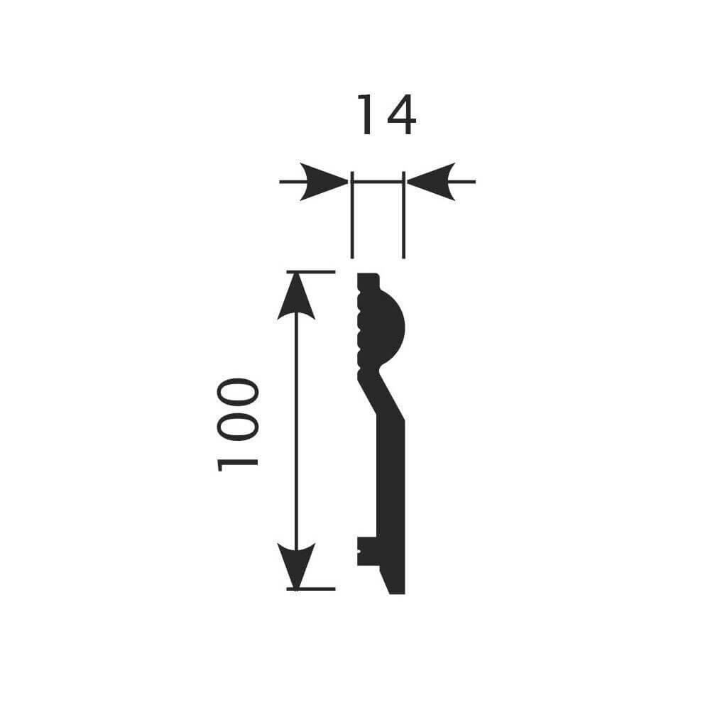 Отделка стен и потолка Плинтус Cosca Decor PX028 100х14х2000 мм
