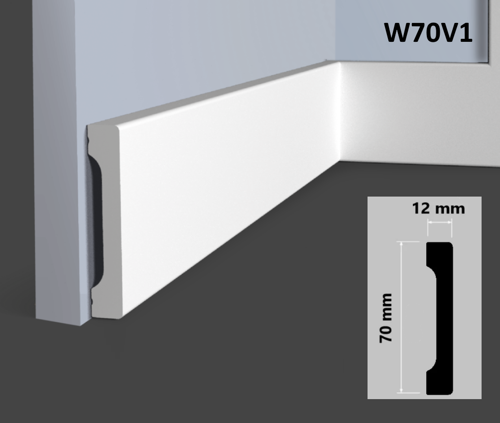 Отделка стен и потолка Плинтус Hi Wood B70V1 12х70х2000 мм