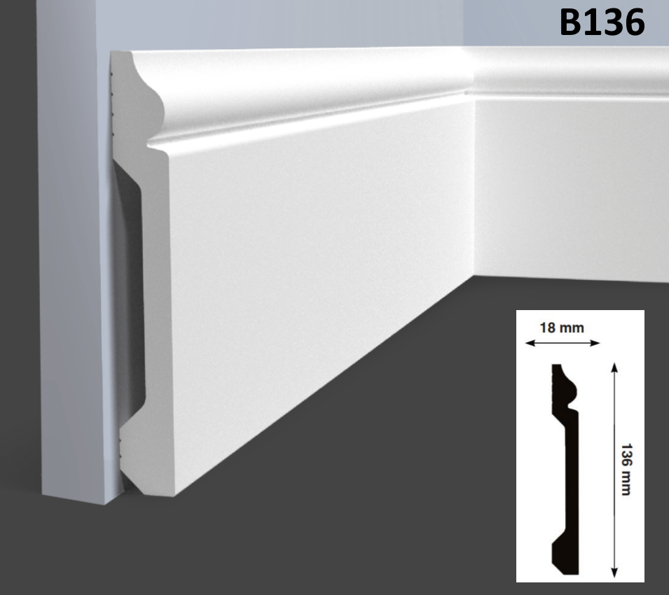 Отделка стен и потолка Плинтус Hi Wood В136 18х136х2000 мм