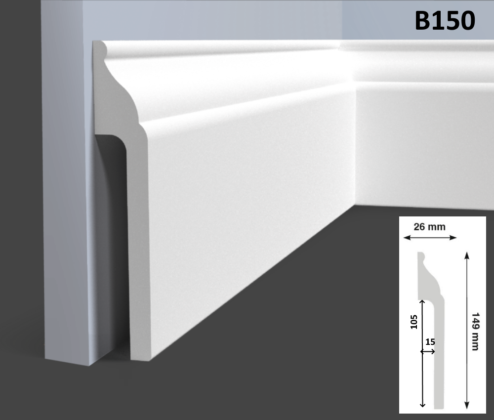 Отделка стен и потолка Плинтус Hi Wood В150 26х149х2000 мм