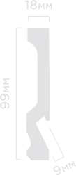 Отделка стен и потолка Плинтус Hi Wood LВ99 18х99х2000 мм