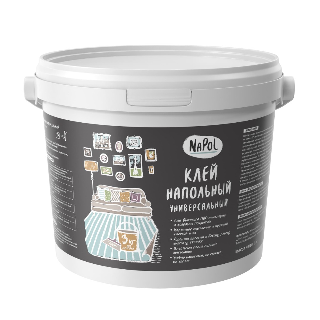 Сопутствующие товары Клей напольный универсальный Napol 3 кг