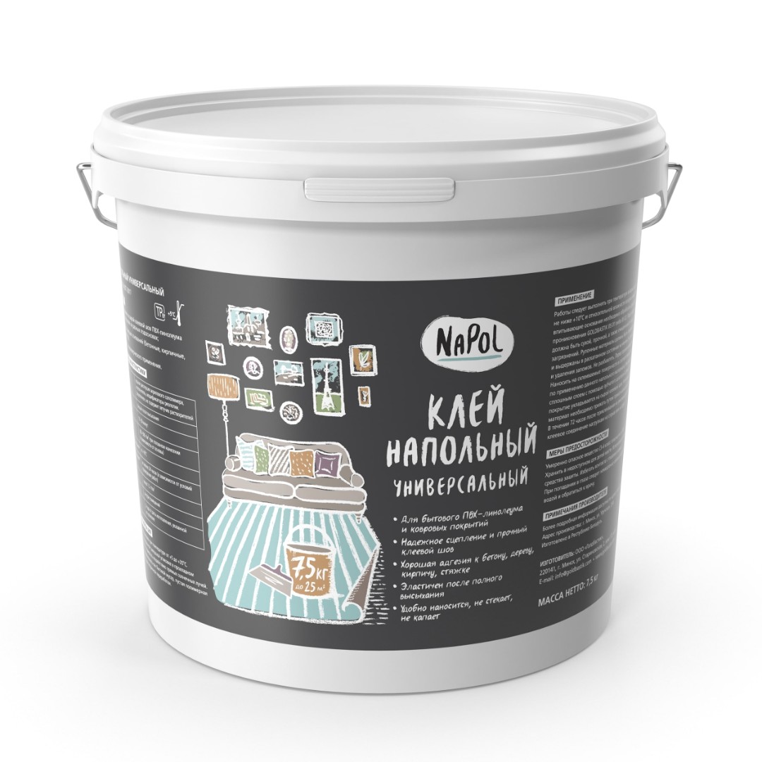 Сопутствующие товары Клей напольный универсальный Napol 7,5 кг