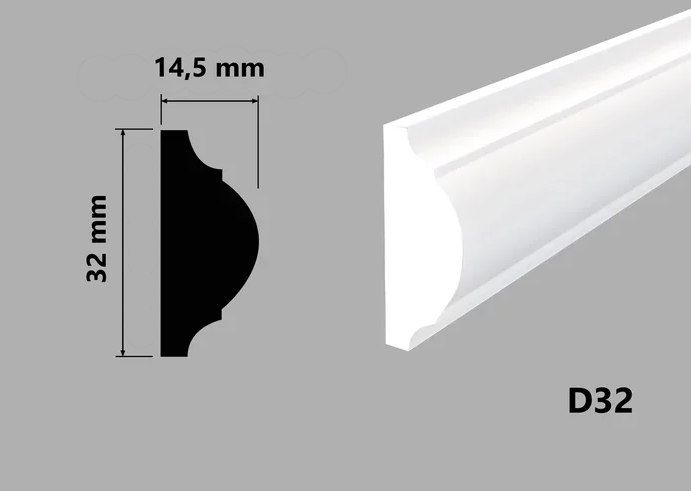 Отделка стен и потолка Молдинг Hi Wood D32 14.5х32х2000 мм