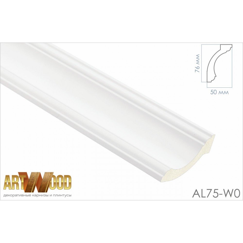 Отделка стен и потолка Плинтус потолочный Hi Wood AL75 76х50х2000 мм