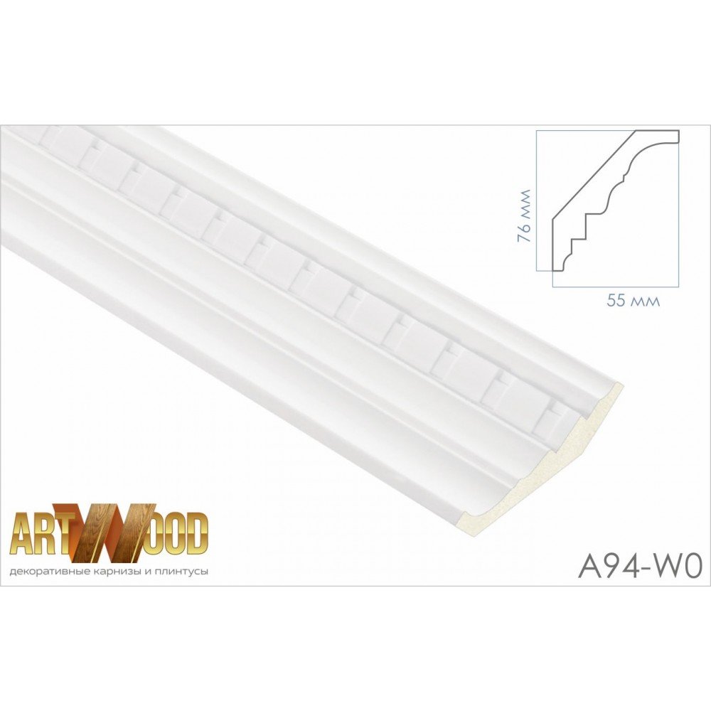 Отделка стен и потолка Плинтус потолочный Hi Wood A94 76х55х2000 мм