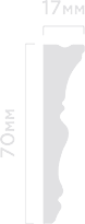 Отделка стен и потолка Плинтус потолочный Hi Wood M1707 17х70х2000 мм