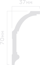Отделка стен и потолка Плинтус потолочный Hi Wood A70V2 37х70х2000 мм