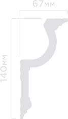 Отделка стен и потолка Плинтус потолочный Hi Wood A155 67х140х2000 мм