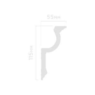 Плинтус потолочный Hi Wood A127 55х115х2000 мм