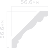 Отделка стен и потолка Плинтус потолочный Hi Wood A1080 56.6х56.6х2000 мм