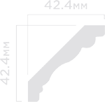 Отделка стен и потолка Плинтус потолочный Hi Wood A1060 42.4х42.4х2000 мм