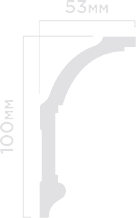 Отделка стен и потолка Плинтус потолочный Hi Wood A100 53х100х2000 мм