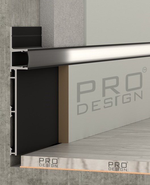Отделка стен и потолка Плинтус скрытого монтажа Pro Design Combo 603 Черный