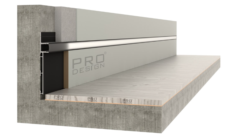 Отделка стен и потолка Плинтус скрытого монтажа Pro Design Combo 603 Черный