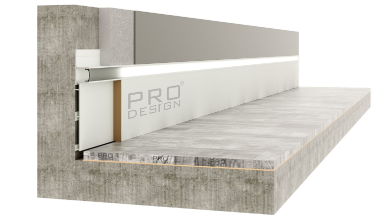 Отделка стен и потолка Плинтус скрытого монтажа Pro Design Combo 603 Белый