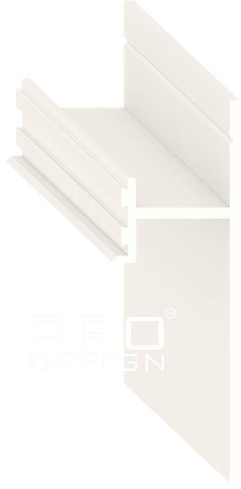 Отделка стен и потолка Теневой плинтус скрытого монтажа Pro Design 380 Белый