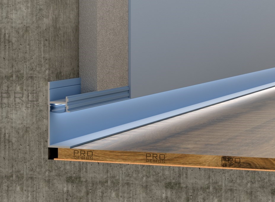 Отделка стен и потолка Теневой плинтус скрытого монтажа Pro Design Panel 7210 Крашенный по RAL