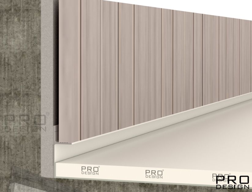 Отделка стен и потолка Теневой плинтус скрытого монтажа Pro Design Panel 7208 Белый