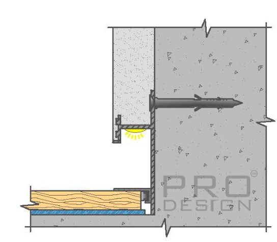 Отделка стен и потолка Щелевой плинтус Pro Design MINI 7067 RAL 9003 Белый