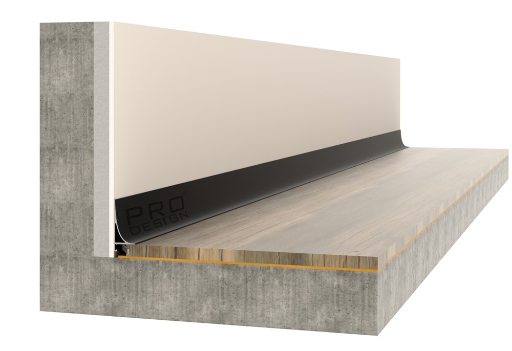 Отделка стен и потолка Плинтус Pro Design Corner L 584 Анодированный черный