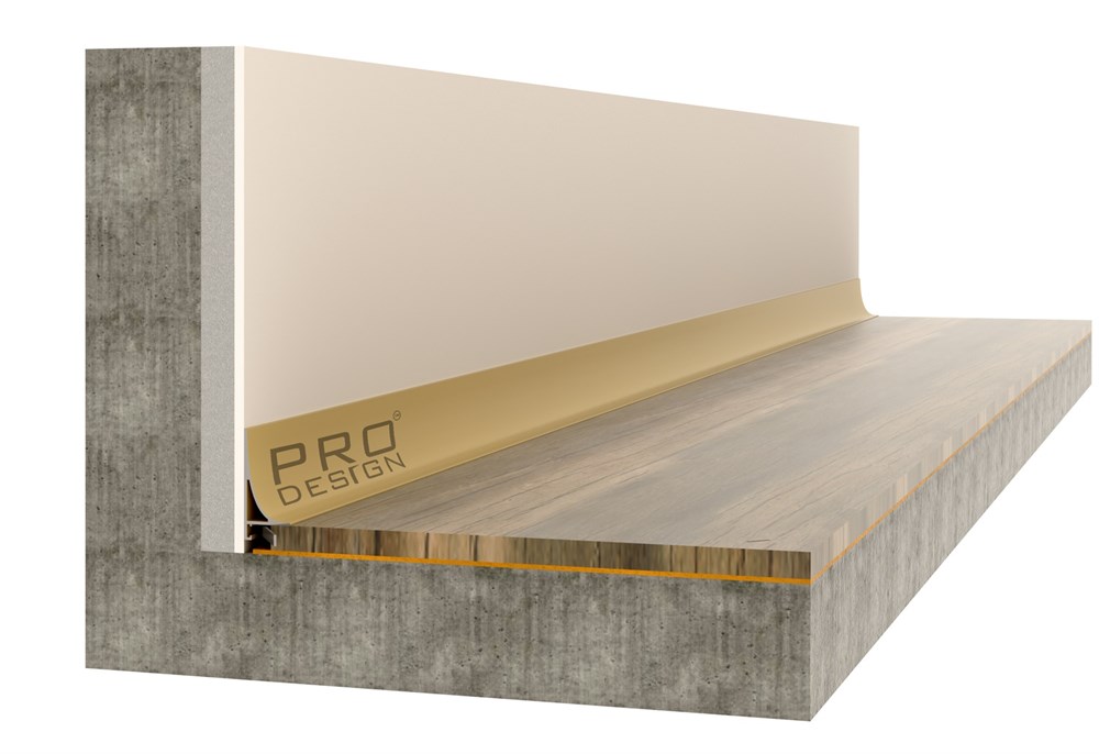 Отделка стен и потолка Плинтус Pro Design Corner L 584 Анодированный шампань