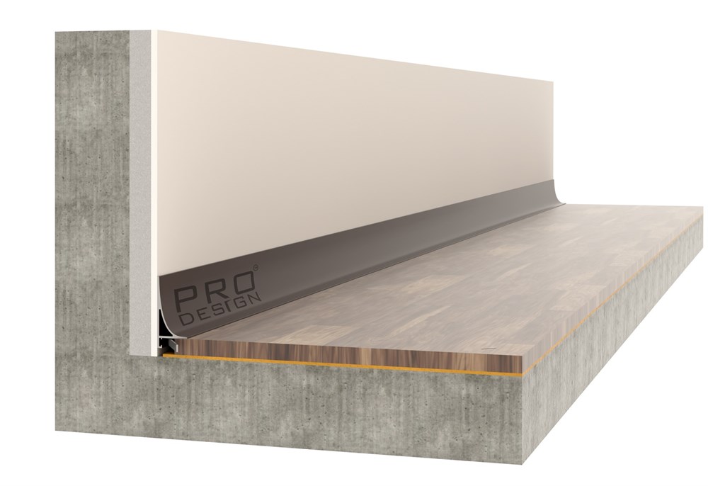 Отделка стен и потолка Плинтус Pro Design Corner L 584 Анодированный коньяк